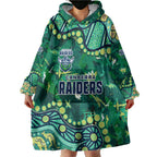 Personalized Canberra Raiders Wearable Blanket Hoodie Aboriginal Pattern with Graffiti Style Design