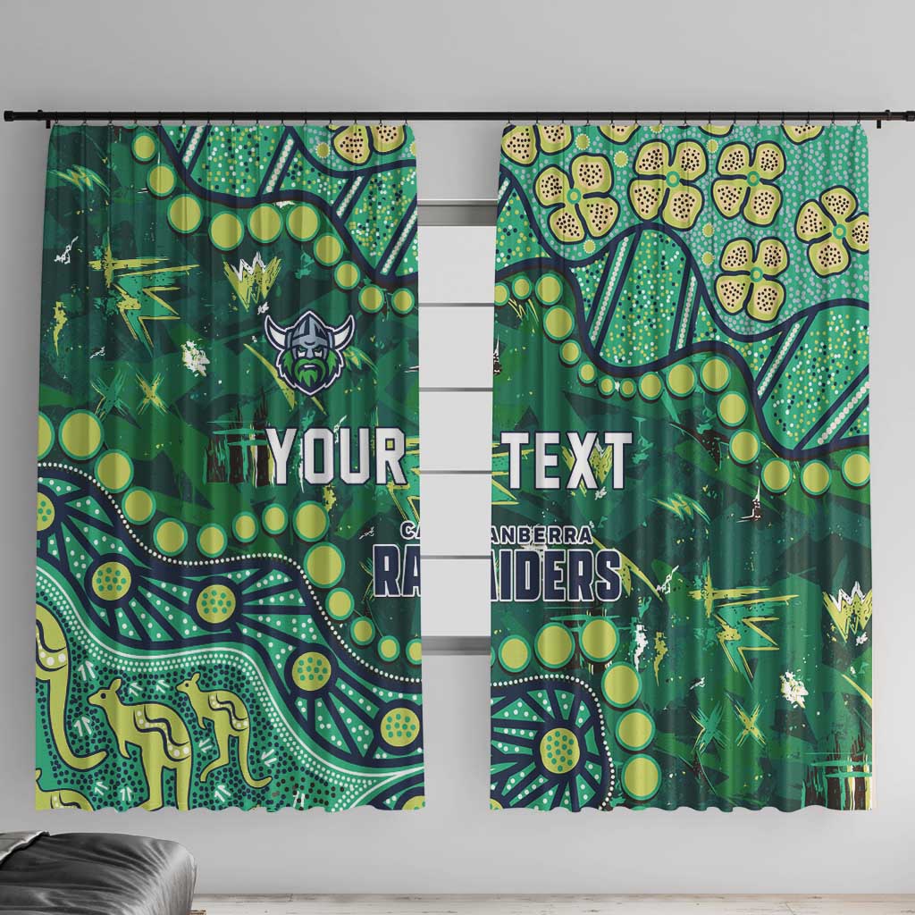 Personalized Canberra Raiders Window Curtain Aboriginal Pattern with Graffiti Style Design