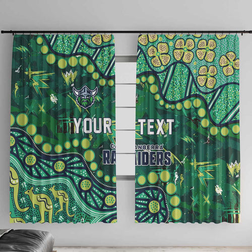 Personalized Canberra Raiders Window Curtain Aboriginal Pattern with Graffiti Style Design