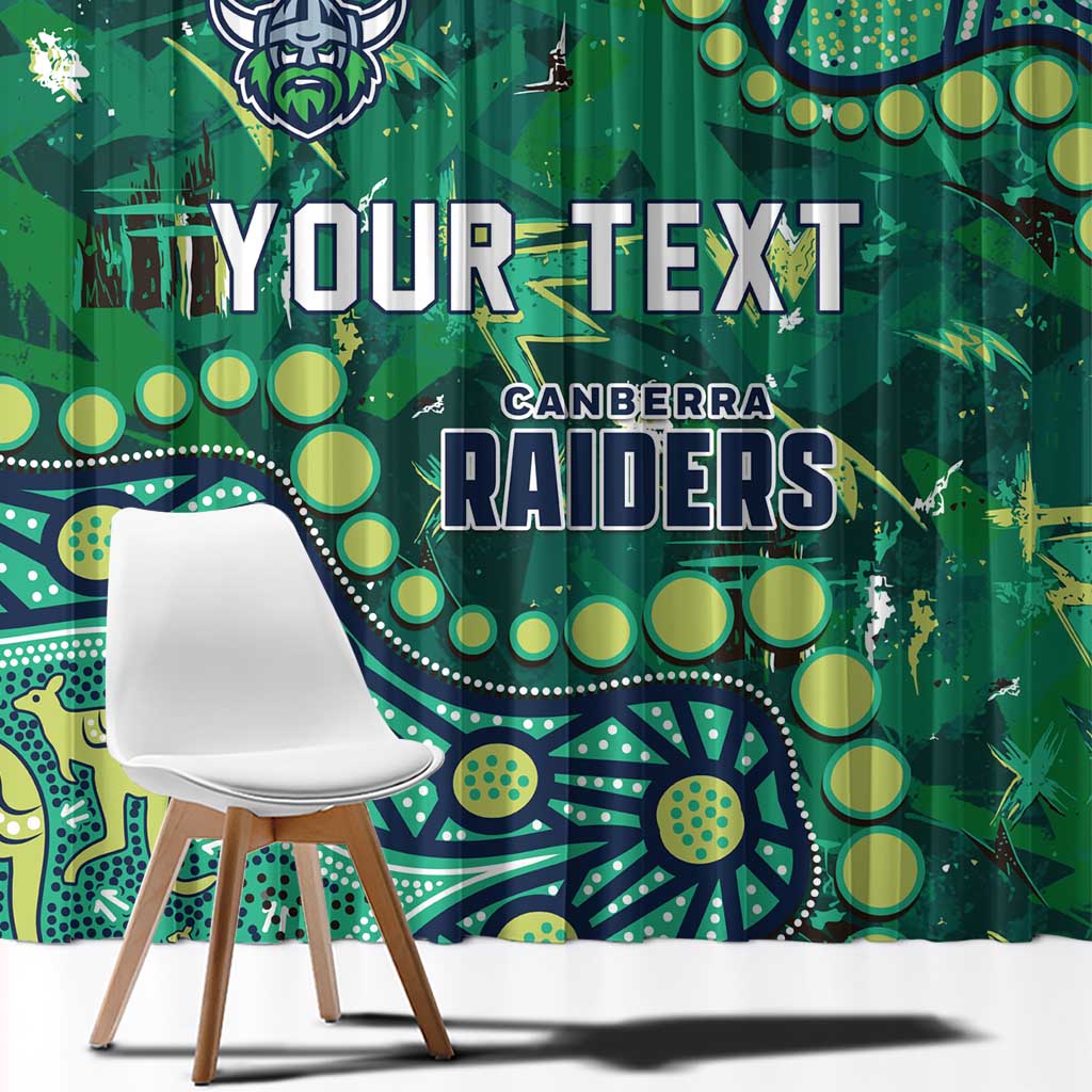 Personalized Canberra Raiders Window Curtain Aboriginal Pattern with Graffiti Style Design