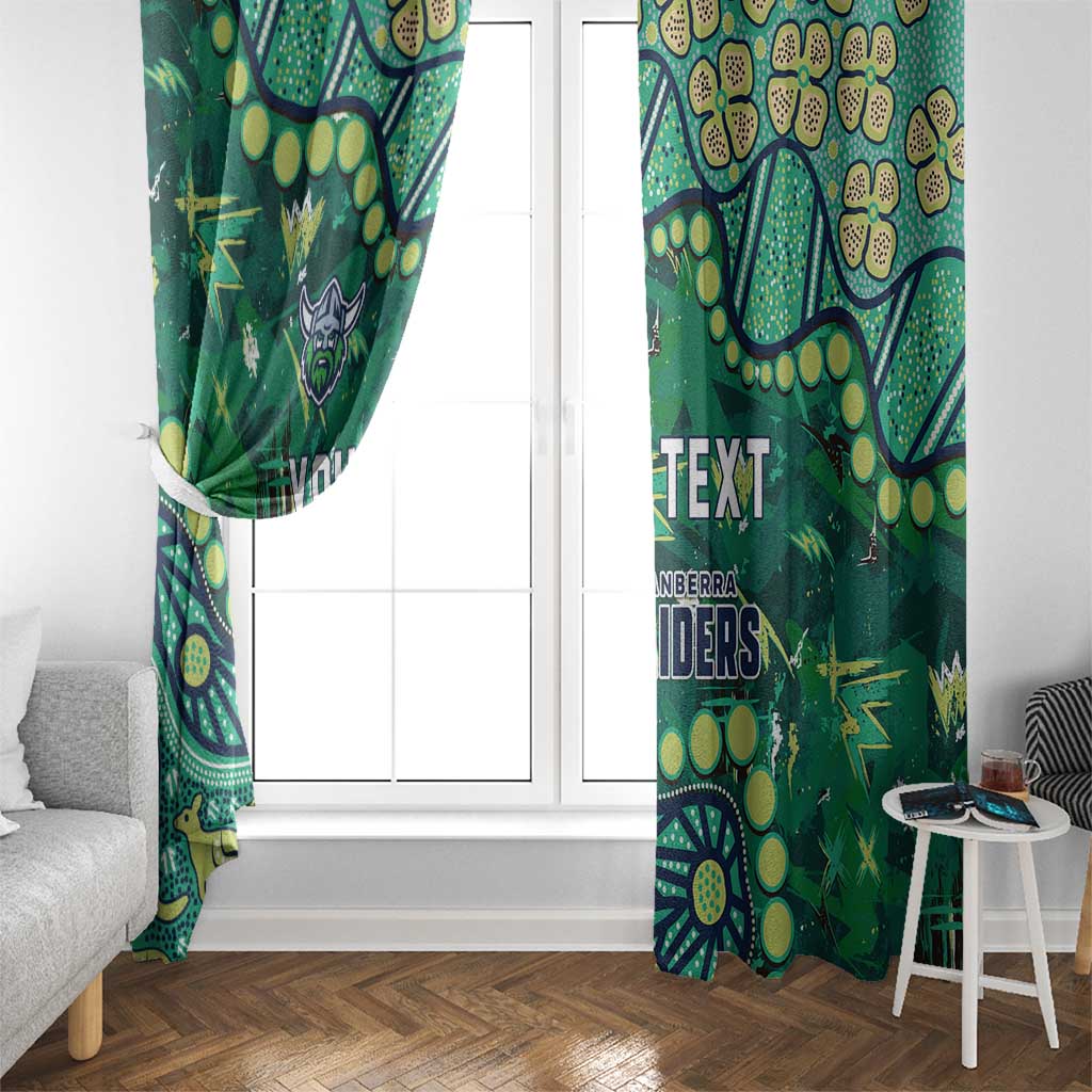 Personalized Canberra Raiders Window Curtain Aboriginal Pattern with Graffiti Style Design