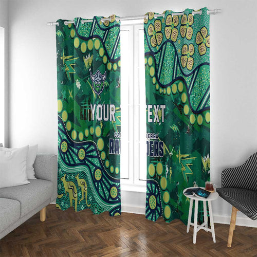 Personalized Canberra Raiders Window Curtain Aboriginal Pattern with Graffiti Style Design