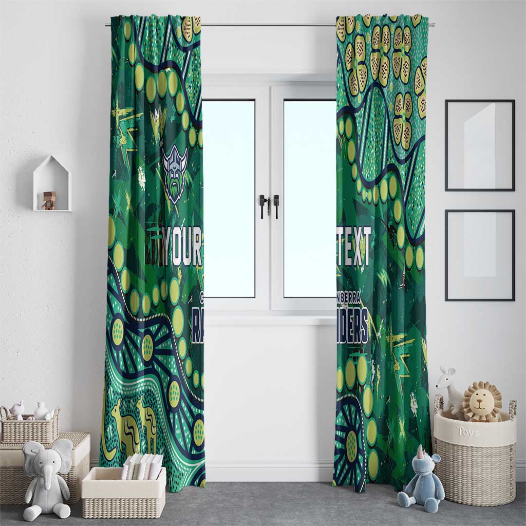 Personalized Canberra Raiders Window Curtain Aboriginal Pattern with Graffiti Style Design