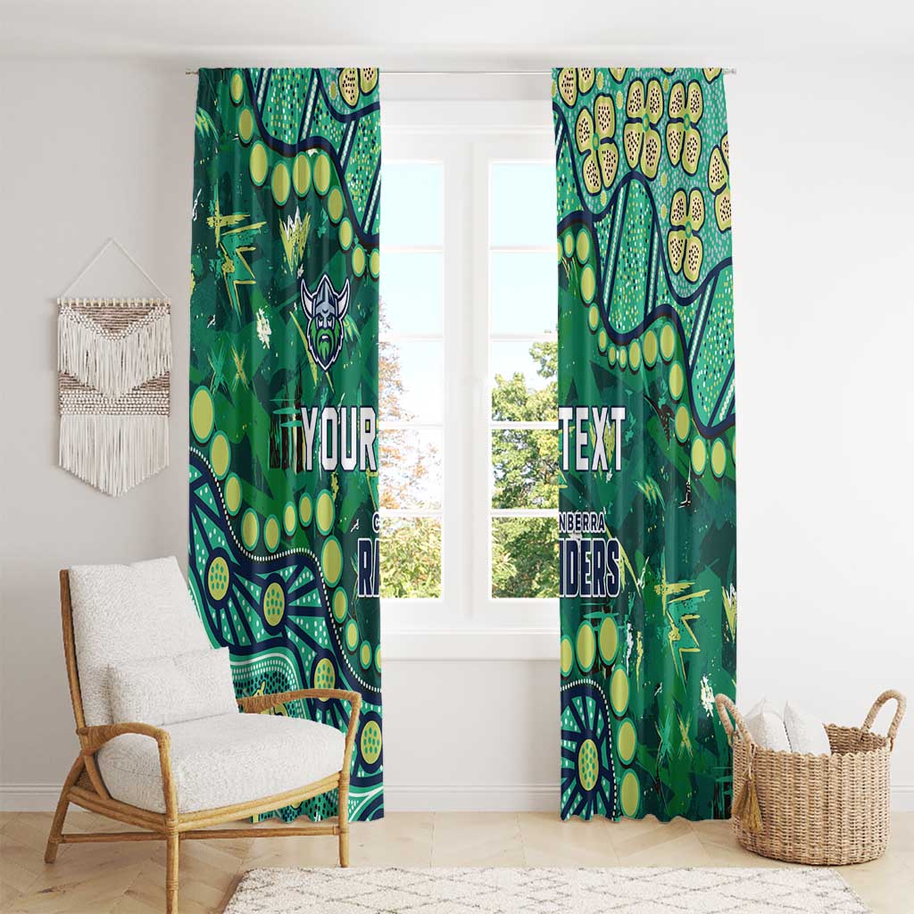 Personalized Canberra Raiders Window Curtain Aboriginal Pattern with Graffiti Style Design