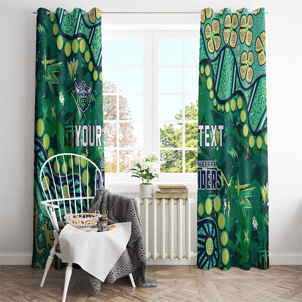 Personalized Canberra Raiders Window Curtain Aboriginal Pattern with Graffiti Style Design