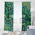 Personalized Canberra Raiders Window Curtain Aboriginal Pattern with Graffiti Style Design