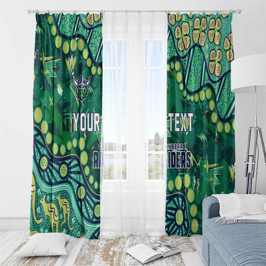 Personalized Canberra Raiders Window Curtain Aboriginal Pattern with Graffiti Style Design