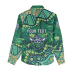 Personalized Canberra Raiders Women Casual Shirt Aboriginal Pattern with Graffiti Style Design