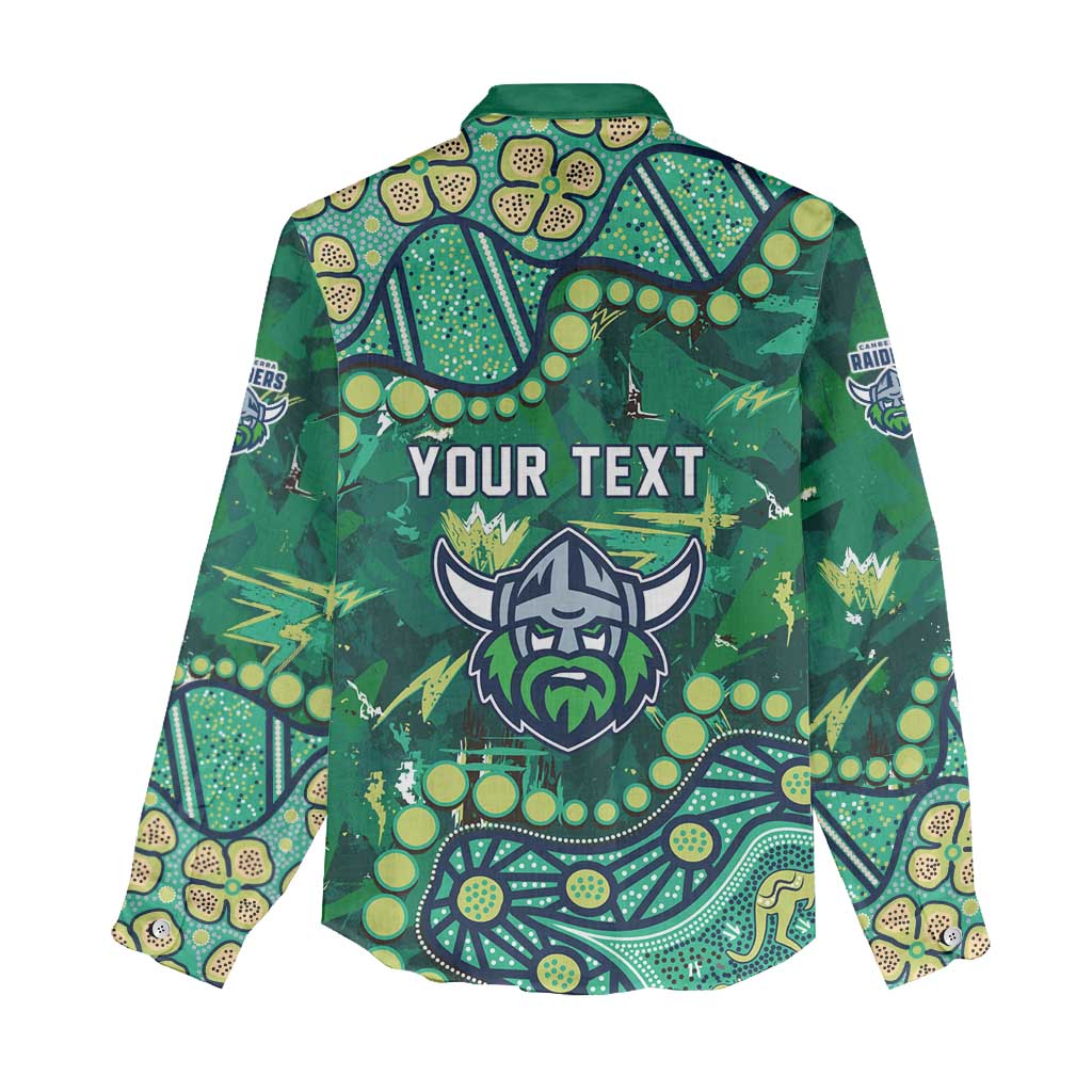 Personalized Canberra Raiders Women Casual Shirt Aboriginal Pattern with Graffiti Style Design