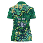 Personalized Canberra Raiders Women Polo Shirt Aboriginal Pattern with Graffiti Style Design