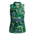Personalized Canberra Raiders Women Sleeveless Polo Shirt Aboriginal Pattern with Graffiti Style Design