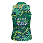 Personalized Canberra Raiders Women Sleeveless Polo Shirt Aboriginal Pattern with Graffiti Style Design