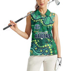 Personalized Canberra Raiders Women Sleeveless Polo Shirt Aboriginal Pattern with Graffiti Style Design