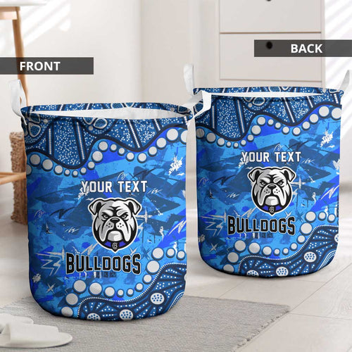 Personalized Canterbury-Bankstown Bulldogs Laundry Basket Aboriginal Pattern with Graffiti Style Design