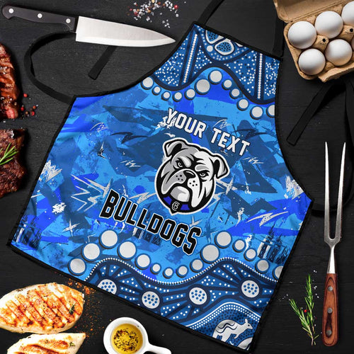 Personalized Canterbury-Bankstown Bulldogs Apron Aboriginal Pattern with Graffiti Style Design