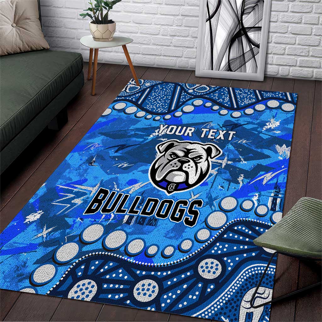 Personalized Canterbury-Bankstown Bulldogs Area Rug Aboriginal Pattern with Graffiti Style Design