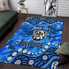 Personalized Canterbury-Bankstown Bulldogs Area Rug Aboriginal Pattern with Graffiti Style Design