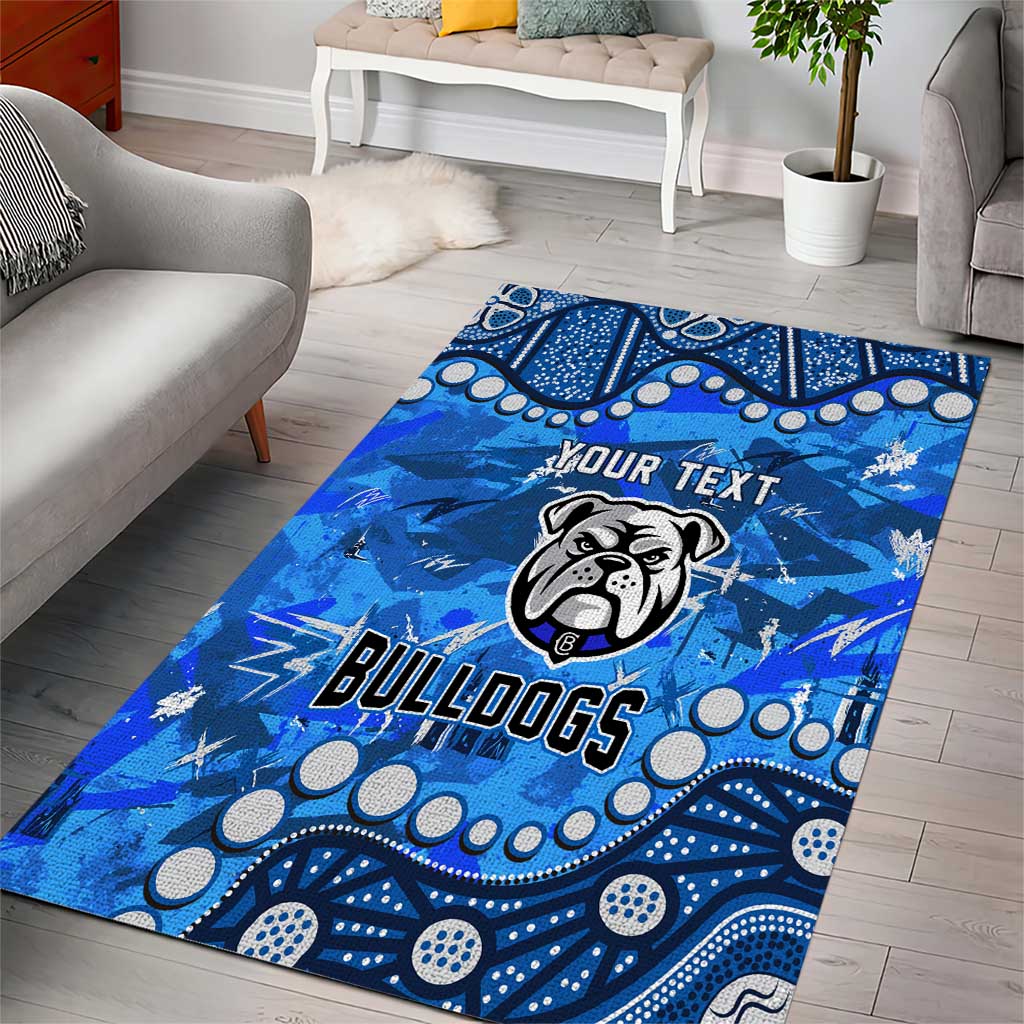 Personalized Canterbury-Bankstown Bulldogs Area Rug Aboriginal Pattern with Graffiti Style Design