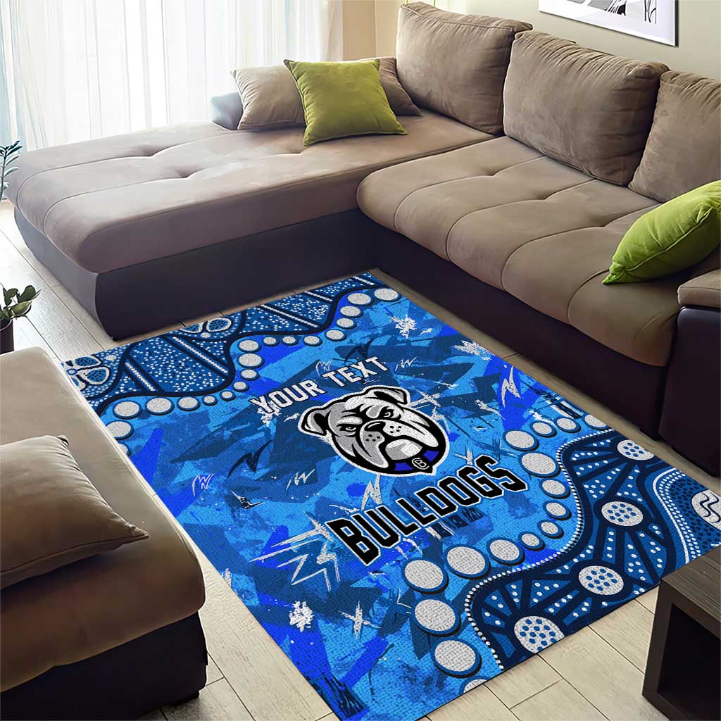 Personalized Canterbury-Bankstown Bulldogs Area Rug Aboriginal Pattern with Graffiti Style Design