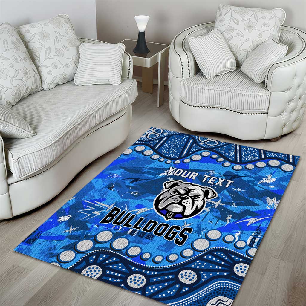 Personalized Canterbury-Bankstown Bulldogs Area Rug Aboriginal Pattern with Graffiti Style Design