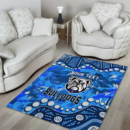Personalized Canterbury-Bankstown Bulldogs Area Rug Aboriginal Pattern with Graffiti Style Design