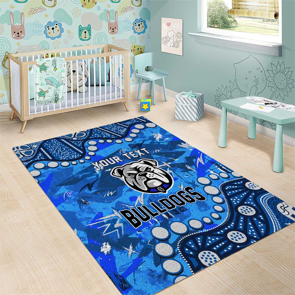 Personalized Canterbury-Bankstown Bulldogs Area Rug Aboriginal Pattern with Graffiti Style Design