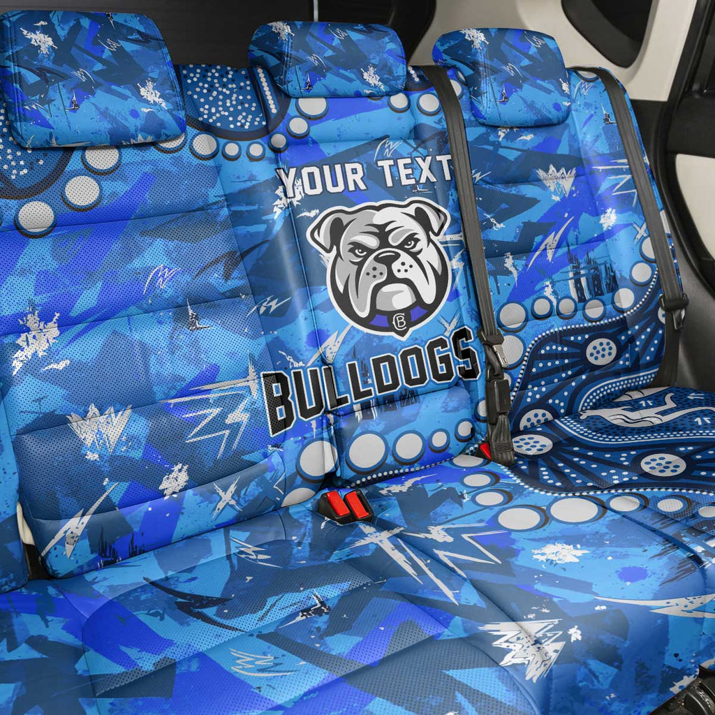Personalized Canterbury-Bankstown Bulldogs Back Car Seat Cover Aboriginal Pattern with Graffiti Style Design
