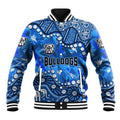 Personalized Canterbury-Bankstown Bulldogs Baseball Jacket Aboriginal Pattern with Graffiti Style Design