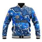 Personalized Canterbury-Bankstown Bulldogs Baseball Jacket Aboriginal Pattern with Graffiti Style Design