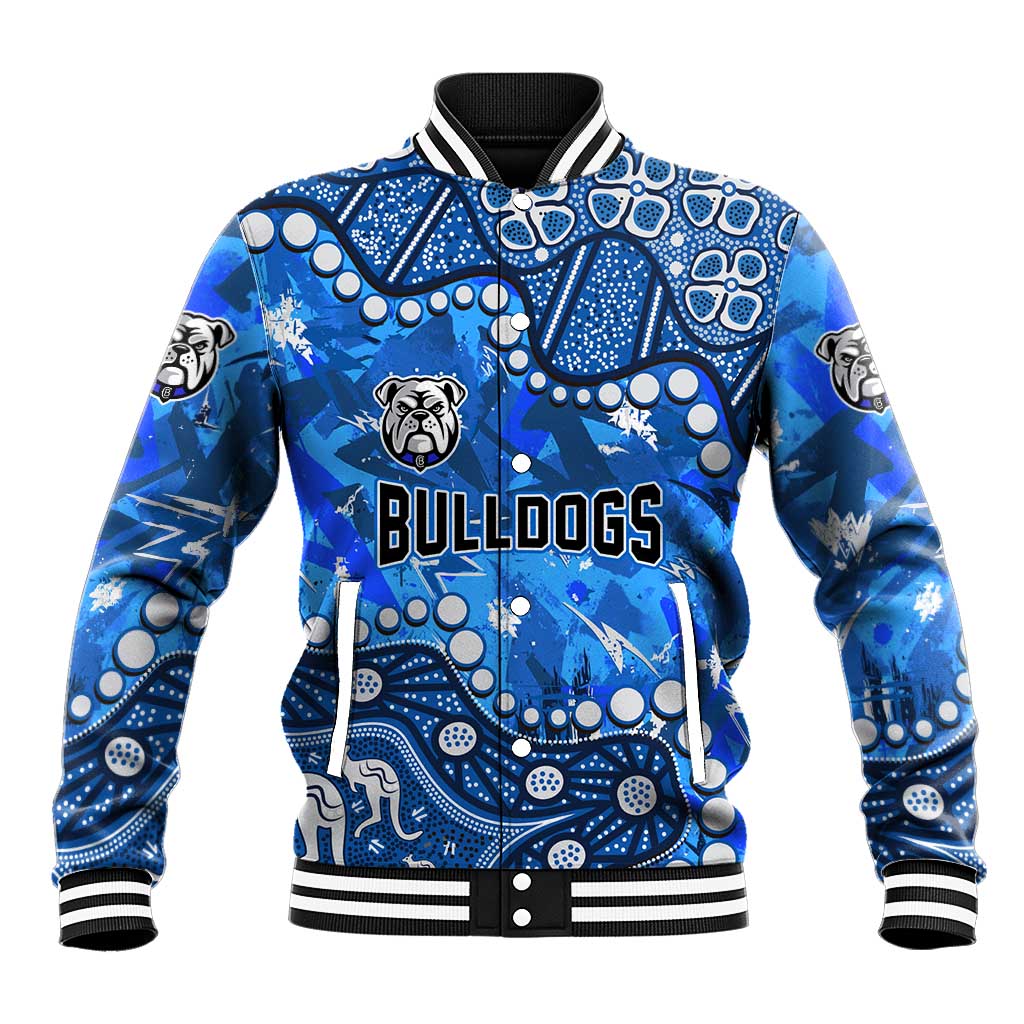 Personalized Canterbury-Bankstown Bulldogs Baseball Jacket Aboriginal Pattern with Graffiti Style Design
