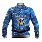 Personalized Canterbury-Bankstown Bulldogs Baseball Jacket Aboriginal Pattern with Graffiti Style Design