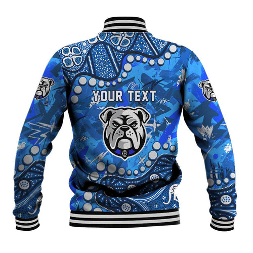 Personalized Canterbury-Bankstown Bulldogs Baseball Jacket Aboriginal Pattern with Graffiti Style Design