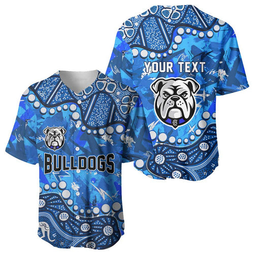 Personalized Canterbury-Bankstown Bulldogs Baseball Jersey Aboriginal Pattern with Graffiti Style Design