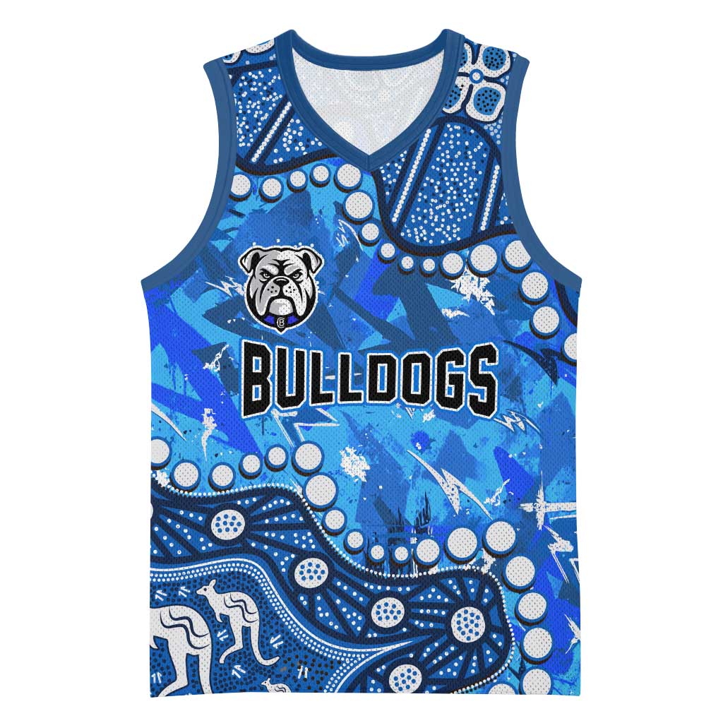 Personalized Canterbury-Bankstown Bulldogs Basketball Jersey Aboriginal Pattern with Graffiti Style Design