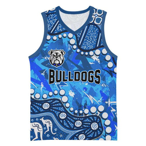 Personalized Canterbury-Bankstown Bulldogs Basketball Jersey Aboriginal Pattern with Graffiti Style Design