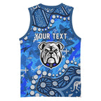 Personalized Canterbury-Bankstown Bulldogs Basketball Jersey Aboriginal Pattern with Graffiti Style Design