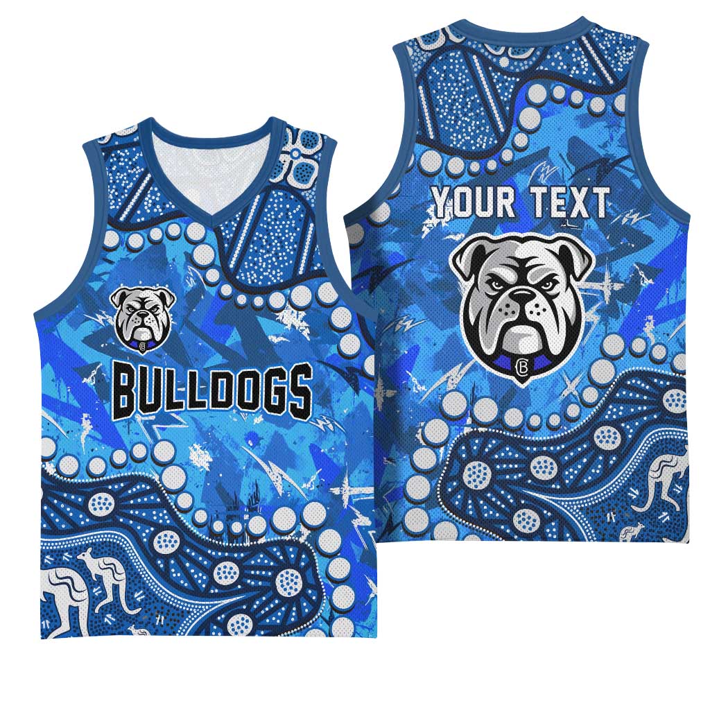 Personalized Canterbury-Bankstown Bulldogs Basketball Jersey Aboriginal Pattern with Graffiti Style Design