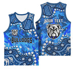 Personalized Canterbury-Bankstown Bulldogs Basketball Jersey Aboriginal Pattern with Graffiti Style Design