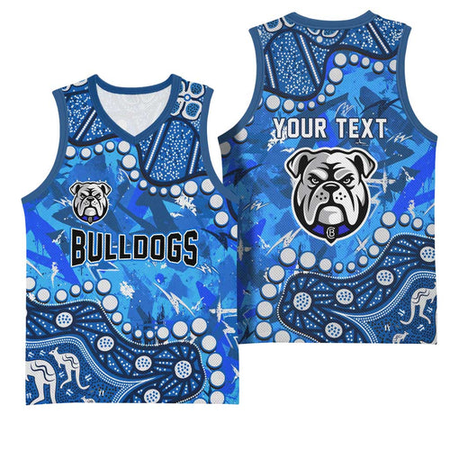 Personalized Canterbury-Bankstown Bulldogs Basketball Jersey Aboriginal Pattern with Graffiti Style Design