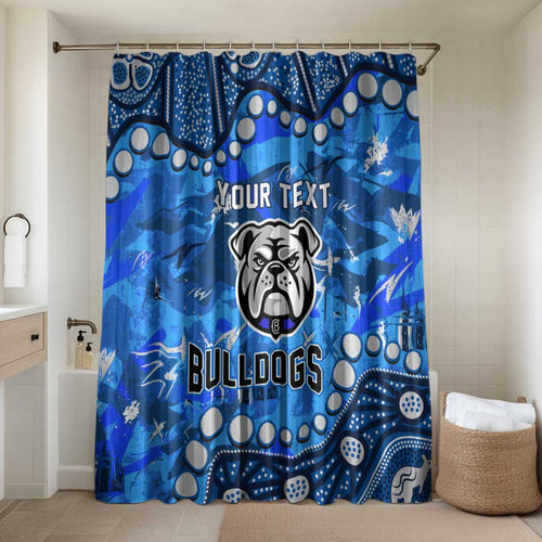 Personalized Canterbury-Bankstown Bulldogs Bathroom Set Aboriginal Pattern with Graffiti Style Design