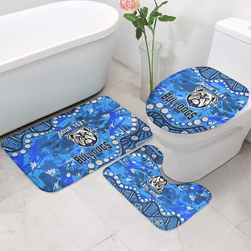 Personalized Canterbury-Bankstown Bulldogs Bathroom Set Aboriginal Pattern with Graffiti Style Design