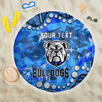 Personalized Canterbury-Bankstown Bulldogs Beach Blanket Aboriginal Pattern with Graffiti Style Design