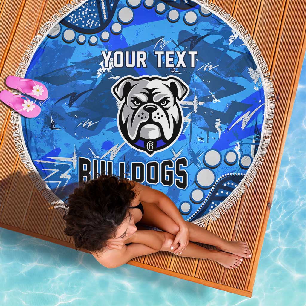 Personalized Canterbury-Bankstown Bulldogs Beach Blanket Aboriginal Pattern with Graffiti Style Design