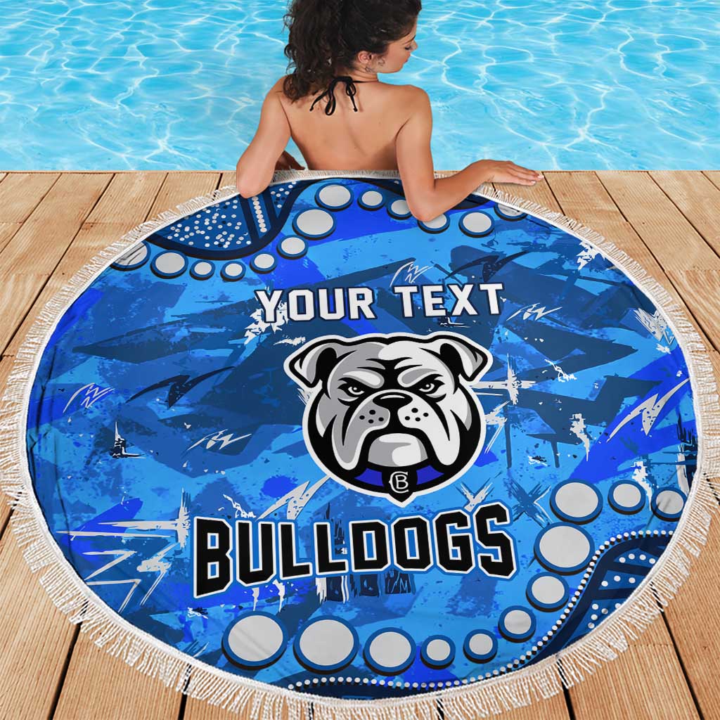 Personalized Canterbury-Bankstown Bulldogs Beach Blanket Aboriginal Pattern with Graffiti Style Design