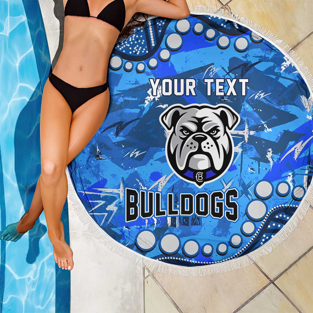 Personalized Canterbury-Bankstown Bulldogs Beach Blanket Aboriginal Pattern with Graffiti Style Design