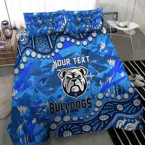 Personalized Canterbury-Bankstown Bulldogs Bedding Set Aboriginal Pattern with Graffiti Style Design