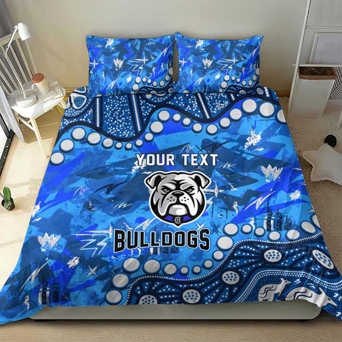Personalized Canterbury-Bankstown Bulldogs Bedding Set Aboriginal Pattern with Graffiti Style Design