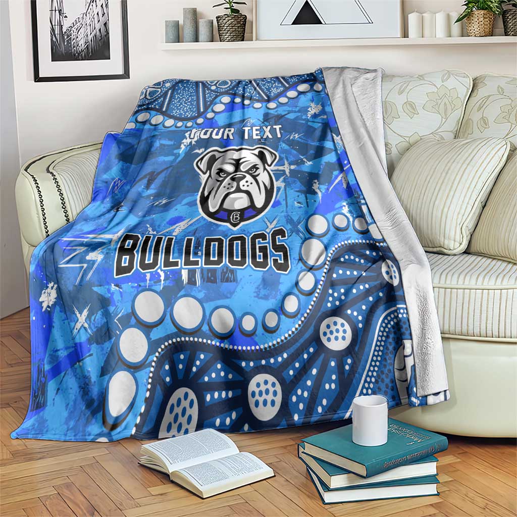 Personalized Canterbury-Bankstown Bulldogs Blanket Aboriginal Pattern with Graffiti Style Design