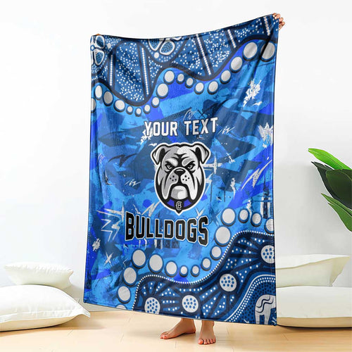 Personalized Canterbury-Bankstown Bulldogs Blanket Aboriginal Pattern with Graffiti Style Design