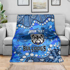 Personalized Canterbury-Bankstown Bulldogs Blanket Aboriginal Pattern with Graffiti Style Design